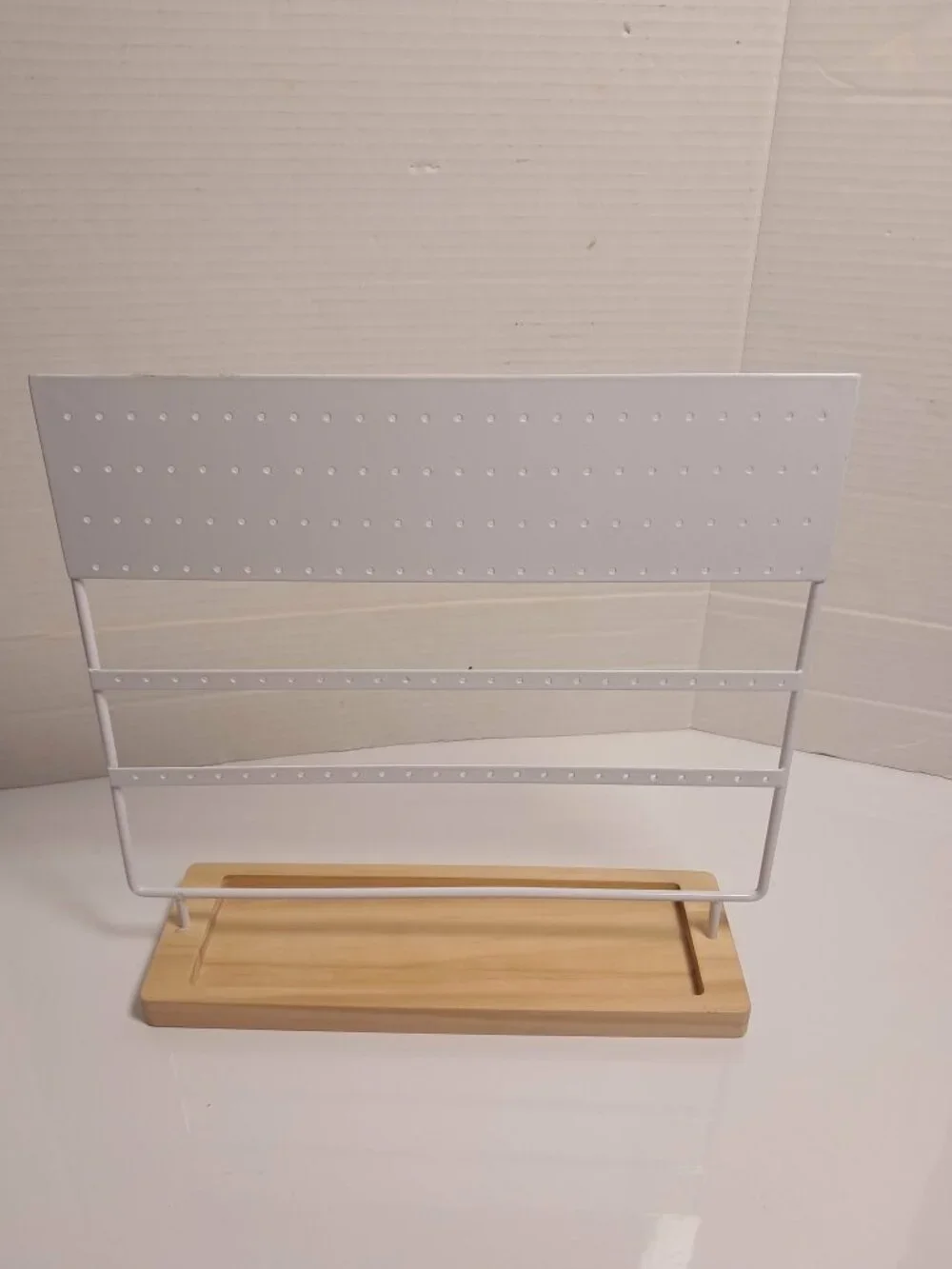 144 Hole Earring Organizer Stand with Wooden Tray